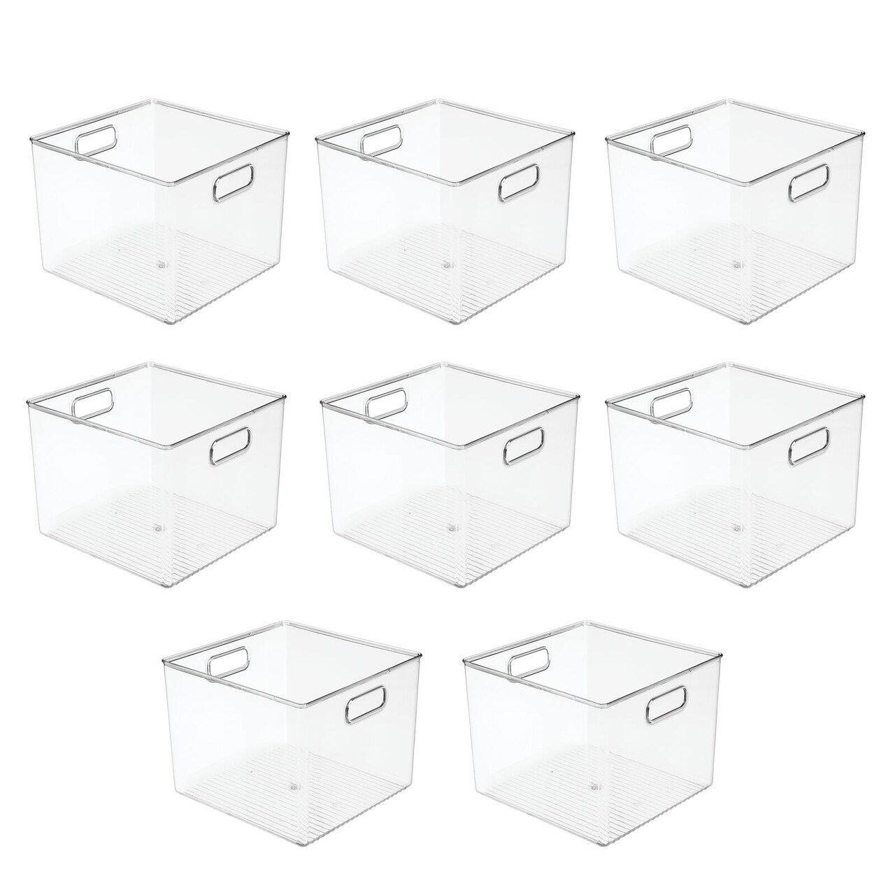 mDesign Small Playroom Plastic Storage Organizer Bin with Handles, 8 Pack, Clear